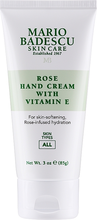 Rose & Vitamin E Hand Cream - Mario Badescu Rose Hand Cream with Vitamin E Tube — photo N1