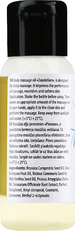 Dandelion Body Massage Oil - Verana Body Massage Oil — photo N2