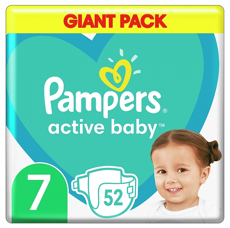 Active Baby Diapers 7 (15 + kg), 52 pcs - Pampers — photo N7