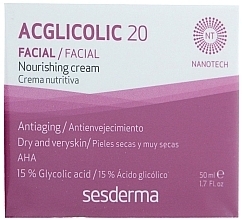 Fragrances, Perfumes, Cosmetics Nourishing Anti-Aging Night Cream - SesDerma Laboratories Acglicolic 20 Nourishing Cream