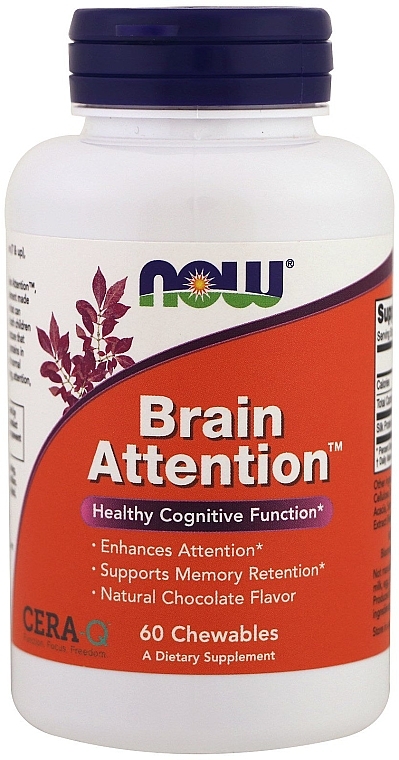 Dietary Supplement - Now Foods Brain Attention Chocolate Flavor — photo N8