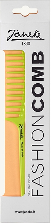 Comb with Handle, lime - Janeke Fashion Comb For Gel Application Lime Fluo — photo N2