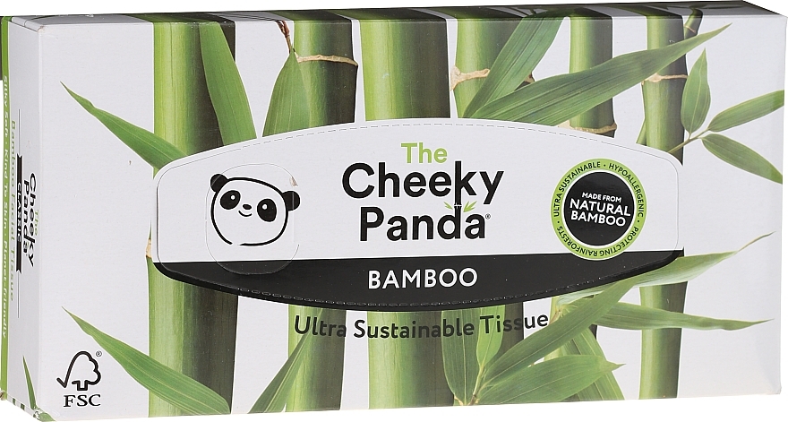 Dry Bamboo Face Wipes, 80 pcs. - Cheeky Panda Bamboo Facial Tissue Cube — photo N1