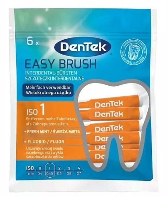 Interdental Brushes, 0.45 mm, Pack of 6 - DenTek Easy Brush — photo N1