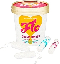 Tampons without Applicator, 8 pcs + 8 pcs - Flo Regular + Super Organic Cotton Tampons — photo N2