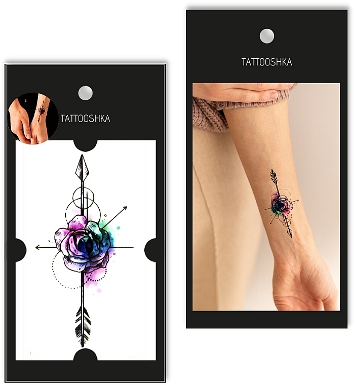 Temporary Tattoo "Watercolor Rose" - Tattooshka — photo N1