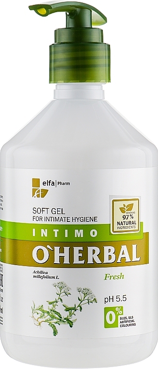 Gentle Intimate Wash Gel with Yarrow Extract - O'Herbal Soft Gel For Intimate — photo N6