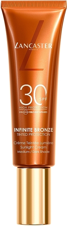 Bronzing Face Cream - Lancaster Infinite Bronze Sunlight Cream Medium/Dark Shade 30SPF — photo N2