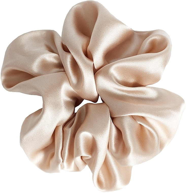 Natural Silk Hair Scrunchie, volume, light beige - de Lure Scrunchie — photo N1