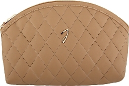 Quilted Makeup Bag, A6111VT CUO, brown - Janeke Medium quilted pouch, leather color — photo N1