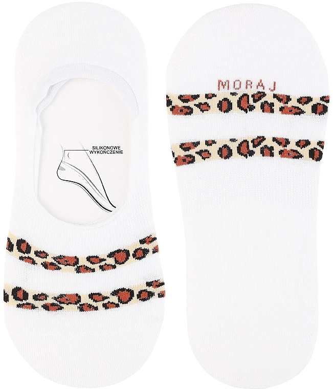 Women Low-Cut Socks, leopard print, white - Moraj — photo N1