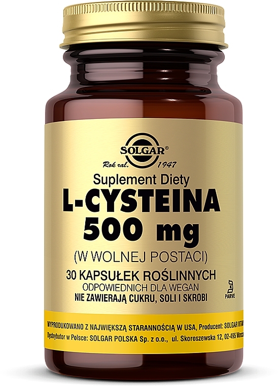 L-Cysteine, 500mg - Solgar L-Cysteine — photo N1