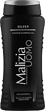 Fragrances, Perfumes, Cosmetics Men Shower Gel & Shampoo - Malizia Uomo Silver Shower Shampoo Gel