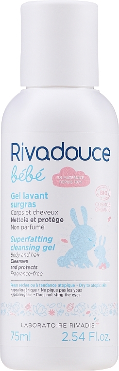 Hair and Body Cleansing Gel - Rivadouce Bebe Superfatting Cleansing Gel (travel) — photo N1