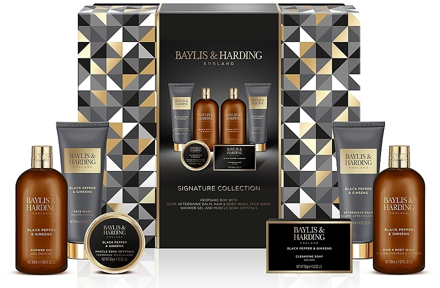 Set, 6 products - Baylis & Harding Black Pepper & Ginseng — photo N1