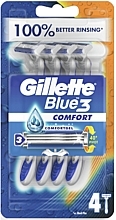 Fragrances, Perfumes, Cosmetics Disposable Razor Set, 4 pcs. - Gillette Blue 3 Comfort