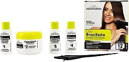 Hair Straightening Set, 6 products - Placenta Life Keratimask Straightening Kit — photo N2