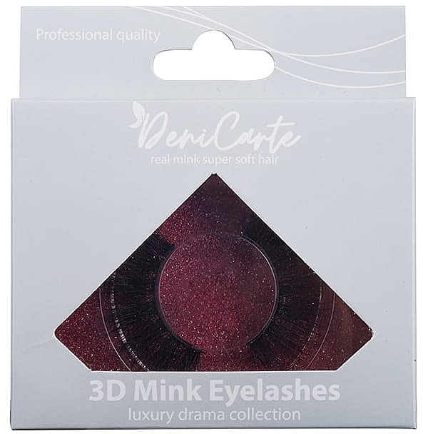 False Lashes with Elastic Band, 3D-78 - Deni Carte 3D Mink Eyelashes — photo N1