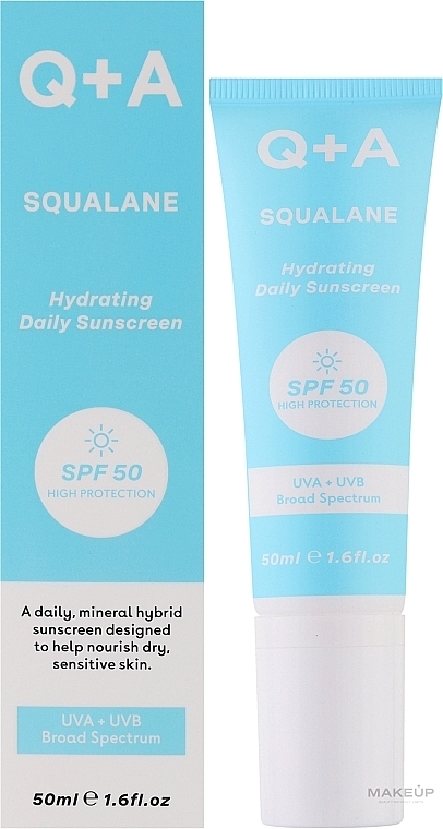 Moisturizing Face Sunscreen - Q+A Squalane Hydrating Daily Sunscreen SPF 50 — photo N2