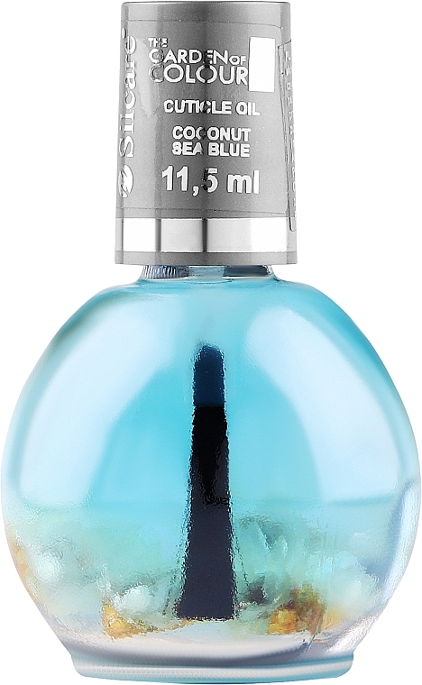 Nail & Cuticle Oil with Flowers - Silcare Cuticle Oil Coconut Sea Blue — photo N1