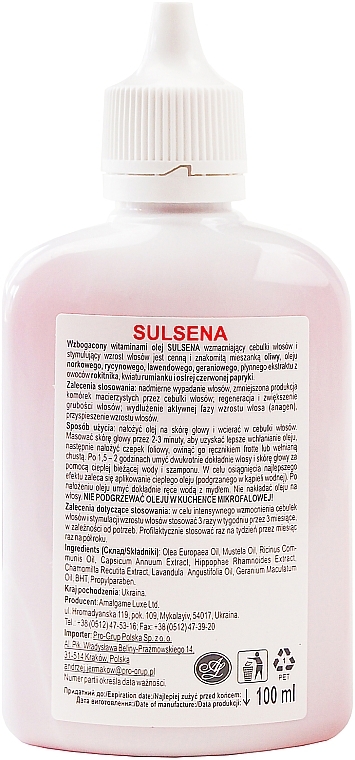 Fortified Oil for Roots and Hair Growth Strengthening - Sulsena — photo N3