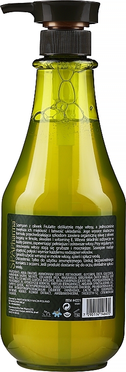 Hair Shampoo "Olive" - Frulatte Olive Oil Hair Shampoo — photo N2