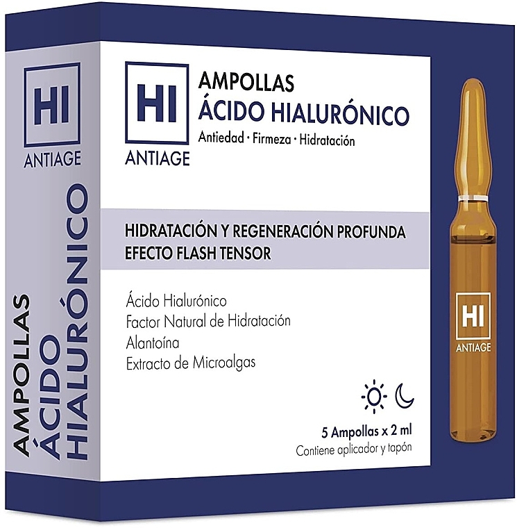 Facial Ampoules - Avance Cosmetic Hi Antiage Hyaluronic Acid Ampoules 3 Flash Effects — photo N1
