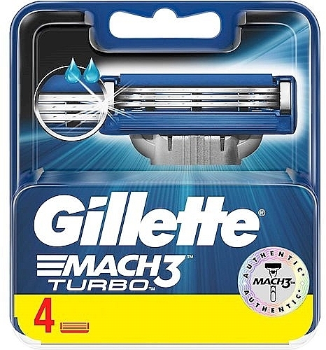 Shaving Razor Refills, 4 pcs. - Gillette Mach3 Turbo — photo N2