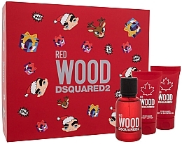 Fragrances, Perfumes, Cosmetics Dsquared2 Red Wood Pour Femme - Set (edt/50ml + bath/sh/gel/50ml + b/lot/50ml) 