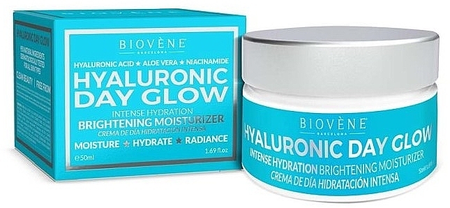 Moisturising Day Face Cream - Biovene Hyaluronic Day Glow Intense Hydration Brightening Moisturizer — photo N1