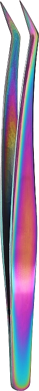 Curved Lash Extension Tweezers, rainbow - Lewer — photo N1