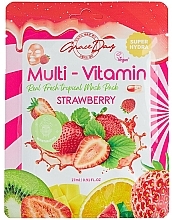 Fragrances, Perfumes, Cosmetics Strawberry Sheet Mask - Grace Day Multi-Vitamin Strawberry Mask Pack