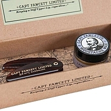 Set - Captain Fawcett Moustache Wax & Folding Pocket Moustache Comb (CF.87T) (wax/15ml + comb/1pcs) — photo N1