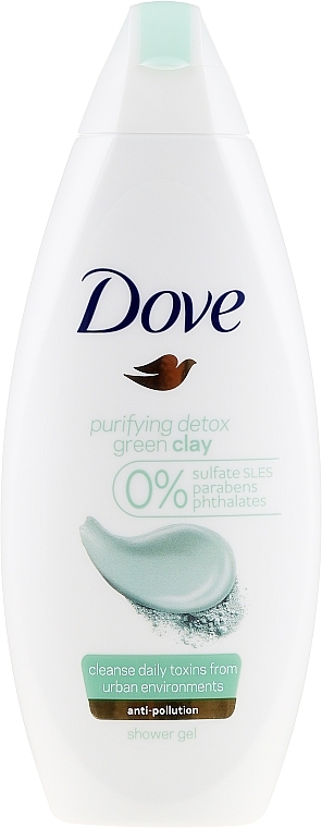 Green Clay Shower Cream-Gel - Dove Purifying Detox Green Clay Shower Gel — photo N1