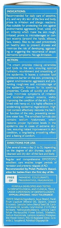 Softening Face & Body Cream for Dry & Atopic Dermatitis-Prone Skin - Pharmaceris E Emotopic Emollient Barrier Cream — photo N2