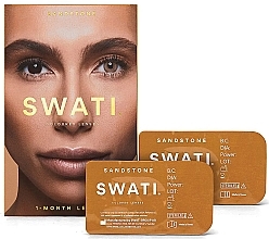 Colored Contact Lenses "Sandstone", 1 month - Swati 1-Month Light brown Coloured Lenses — photo N1