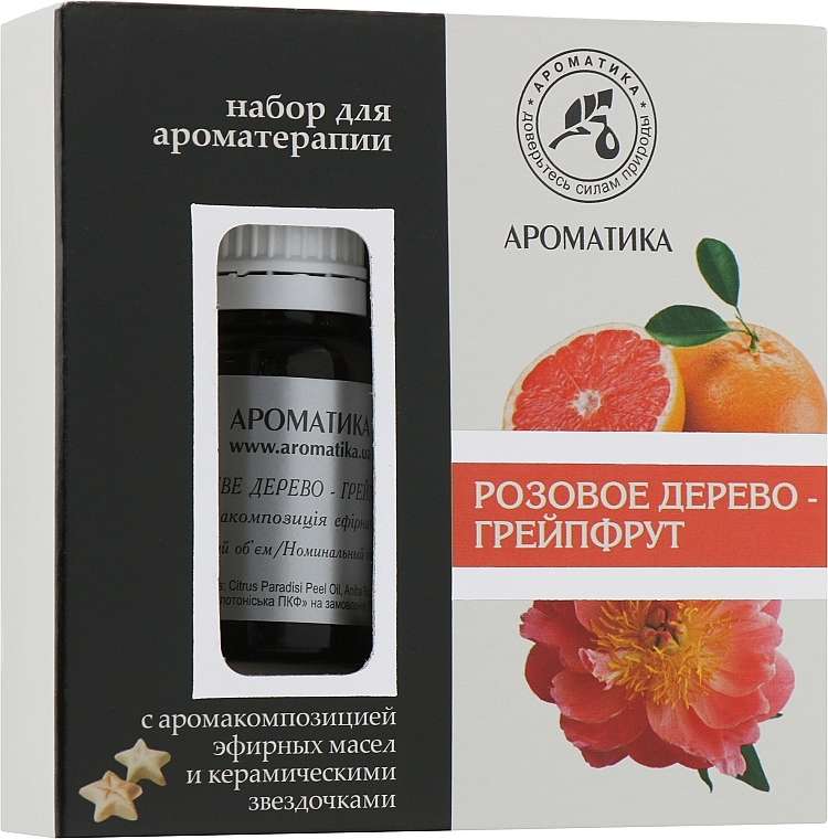 Aroma Therapy Set "Rosewood & Grapefruit" - Aromatika (oil/10ml + accessories/5pcs) — photo N1