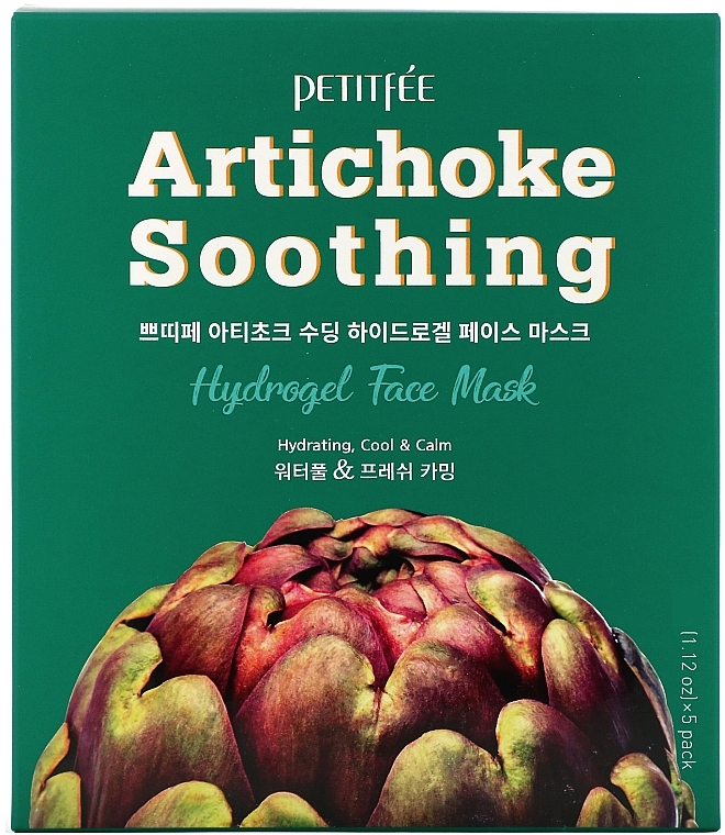 Soothing Hydro Gel Face Mask with Artichoke Extract - Petitfee&Koelf Artichoke Soothing Face Mask — photo N4