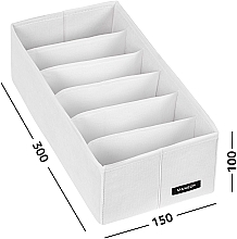 Storage Organiser with 6 Compartments 'Home', white 30x15x10 cm - MAKEUP Drawer Underwear Organizer White — photo N2