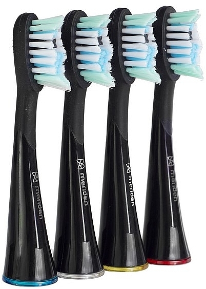 Toothbrush Heads, 4 pcs, black - Meriden Professional Dual Action Whitening Black — photo N1