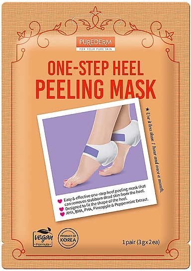 かかと用ピーリングマスク	 - Purederm One-step Heel Peeling Mask — photo N1