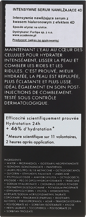 Intensive Moisturizing Serum - Academie Derm Acte Serum Hydratant Intensif 4D — photo N3