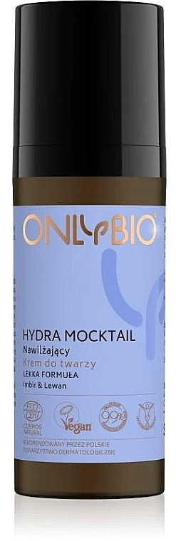 Lightweight Moisturizing Face Cream - Only Bio Hydra Mocktail Moisturizing Face Cream Light — photo N1