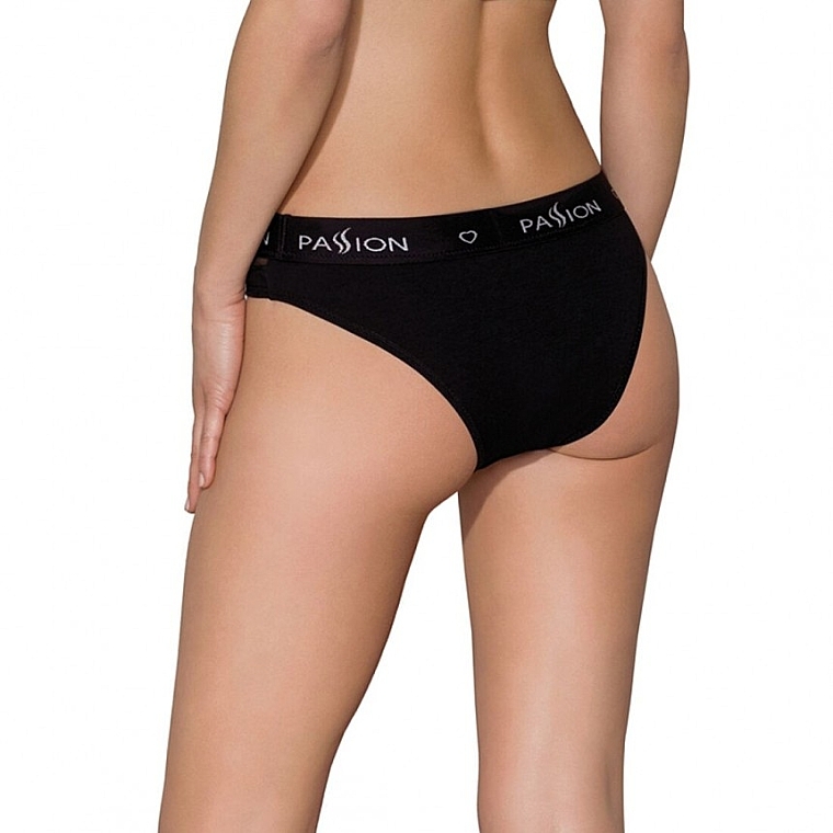 Panties with Transparent Insert, black - Passion — photo N2