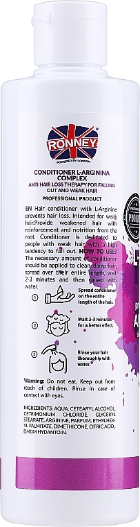 Anti Hair Loss Conditioner - Ronney Professional L-Arginina Anti Hair Loss Conditioner — photo N9