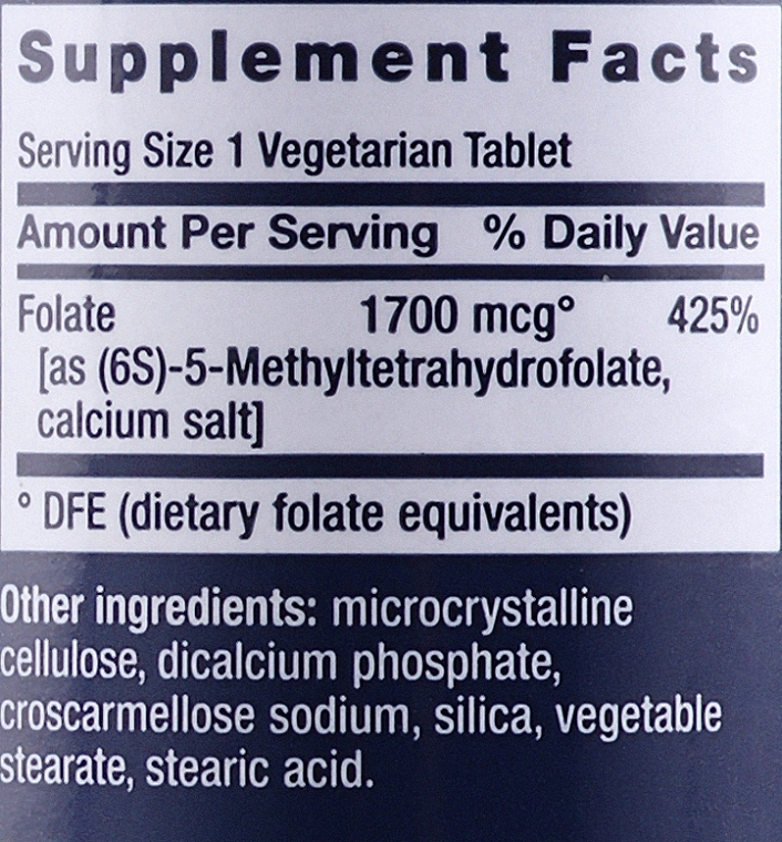 Folate Dietary Supplement, 1700mg - Life Extension Optimized Folate — photo N3
