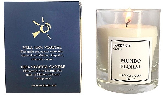 Scented Candle in Glass - Focdenit 100% Vegetal Candle Mundo Floral — photo N1