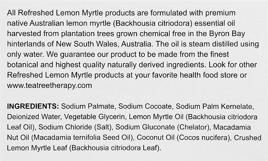 Lemon Myrtle Oil Natural, Refreshing, Plant-Based Exfoliating Soap - Tea Tree Therapy Exfoliating Soap — photo N4