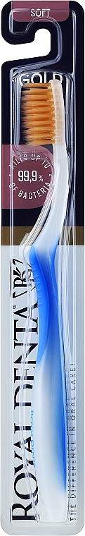 Soft Toothbrush with Gold Nano Particles, blue - Royal Denta Gold Soft Toothbrush — photo N1