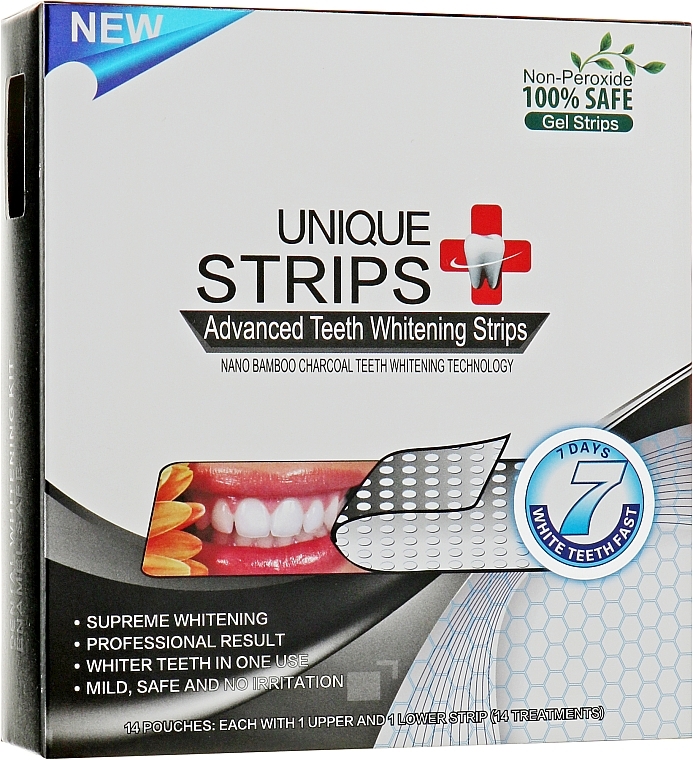 Home Tooth Whitening Strips - Unique Strips Black Intensive — photo N1